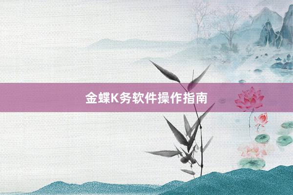 金蝶K务软件操作指南
